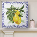 Carreaux en céramique avec des citrons kakelplatta<br><div class="desc">Carreaux en céramique avec des citrons Ceramic tile with lemons,  Italy lemon decor,  italiensk keramik tile,  land Fransk lemons tile,  toile ceramic tile,  lemon köksdekor.</div>
