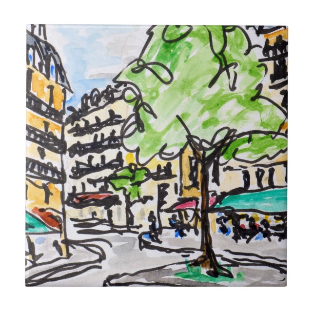 Carrefour de l'Odeon, Paris, Frankrike Kakelplatta (Framsidan)