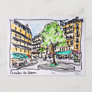 Carrefour de l'Odeon, Paris, Frankrike Vykort