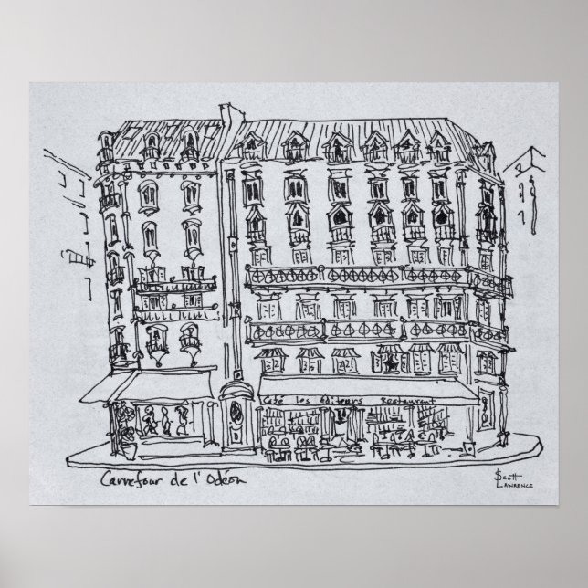 Carrefour de l'Odeon, Saint-Germain-des-Pres Poster (Framsidan)