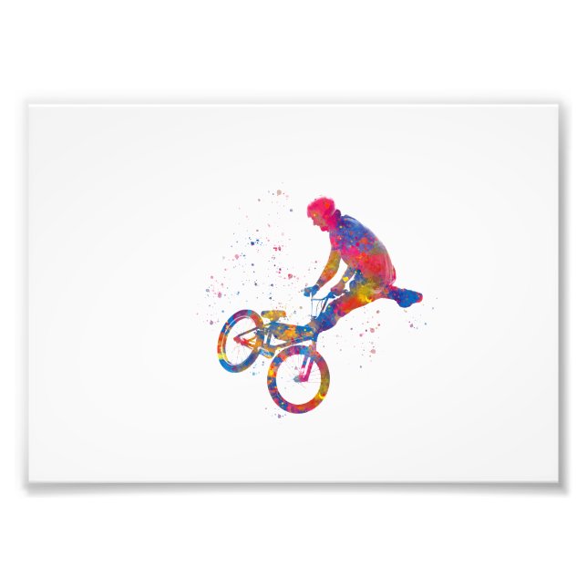 carrera de bicicletas bmx acuarela fototryck (Framsidan)