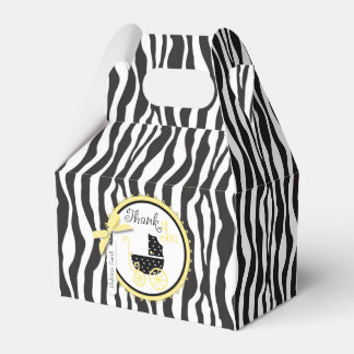Carriage and Zebra tryck Baby Shower Box Presentaskar