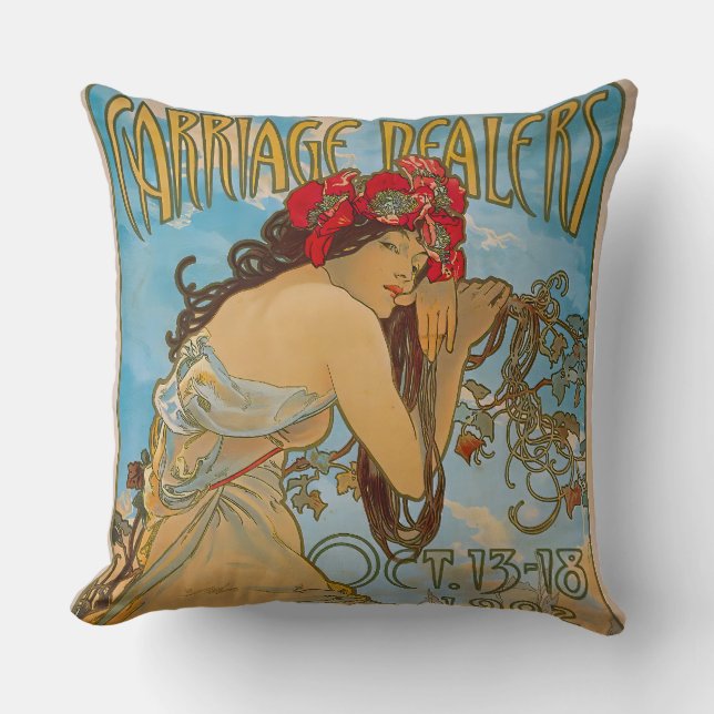 Carriage Dealers by Alphonse Mucha (1902) Kudde (Framsida)