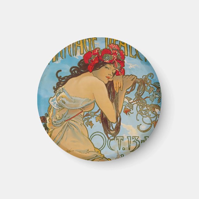 Carriage Dealers by Alphonse Mucha (1902) Magnet (Framsidan)