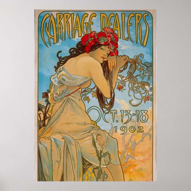 Carriage Dealers by Alphonse Mucha (1902) Poster (Framsidan)
