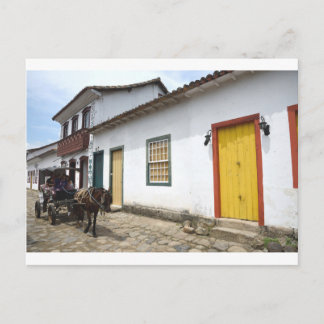 Carriage Ride on A Parati Street, Brasilien Vykort
