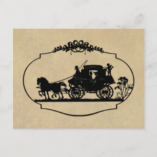 Carriage Ride with cupid Apparatur and Gifts Vykort