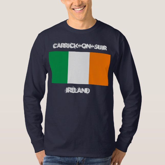 Carrick-on-Suir, Irland med Irish flagga Tee (Framsida)