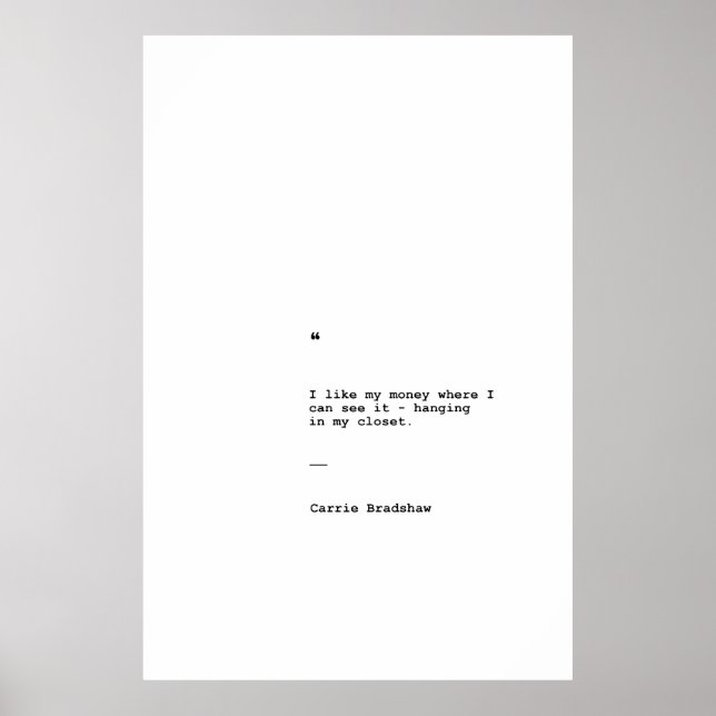 Carrie Bradshaw-citattecken poster (Framsidan)