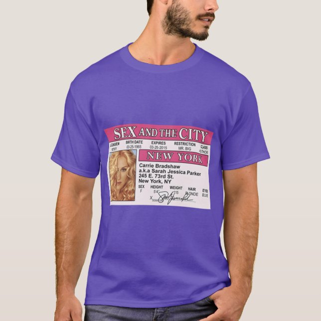 carrie bradshaw satc id friends t shirt (Framsida)