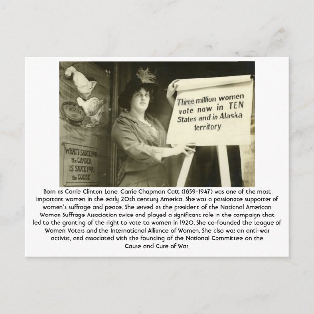 Carrie Catt - Feminist Vykort (Framsida)