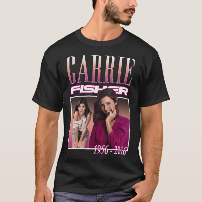 Carrie-Fisher-Retro-T-shirt T Shirt (Framsida)