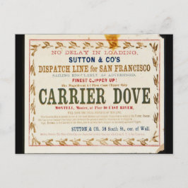 Carrier Dove Clipper Sailing Vykort