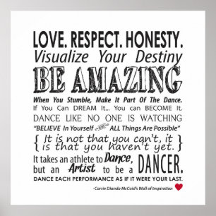 Carries citerar inspirera dans affischvit poster