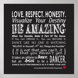 Carrie's Wall of Inspirational Dance Quotes - Blac Poster