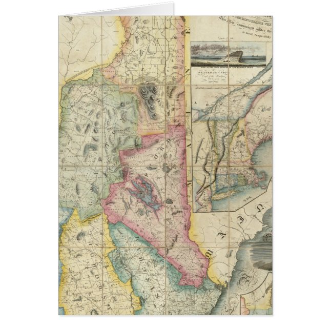 Carrigain Karta i New Hampshire Hälsningskort (Framsidan)