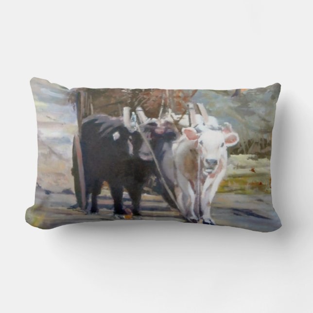 Carro de vacas/Cow drawn wagon Lumbarkudde (Framsida)