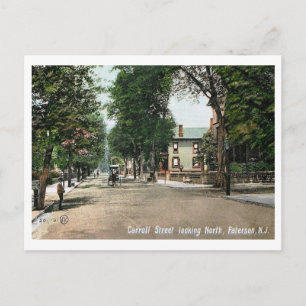 Carroll Street, Paterson, New jersey Vintage Vykort
