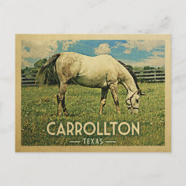 Carrollton Texas Horse Farm-Vintage resor Vykort