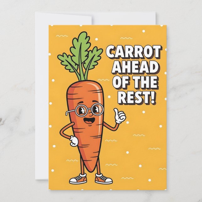 Carrot Ahead of the Rest veggie lover healthy food Tack Kort (Framsida)