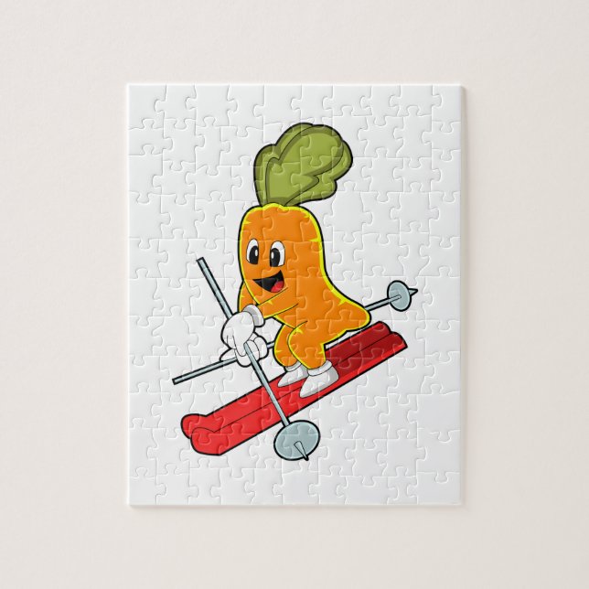 Carrot as Skier med Ski Pussel (Vertikal)