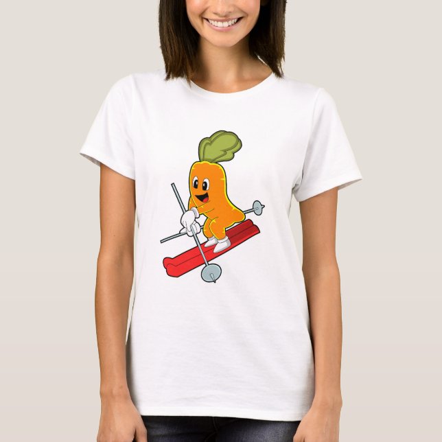 Carrot as Skier med Ski T Shirt (Framsida)