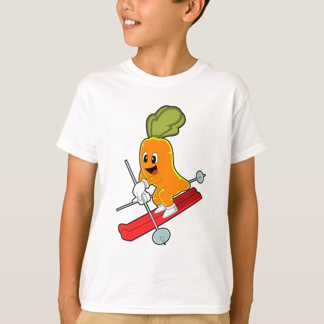 Carrot as Skier med Ski T Shirt (Framsida)