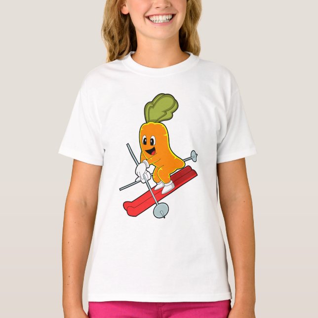 Carrot as Skier med Ski T Shirt (Framsida)