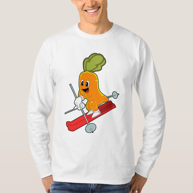 Carrot as Skier med Ski T Shirt (Framsida)