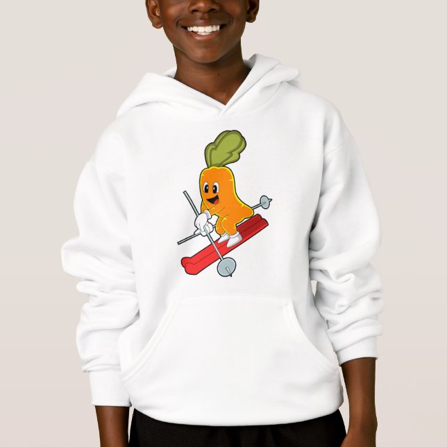 Carrot as Skier med Ski T Shirt (Framsida)