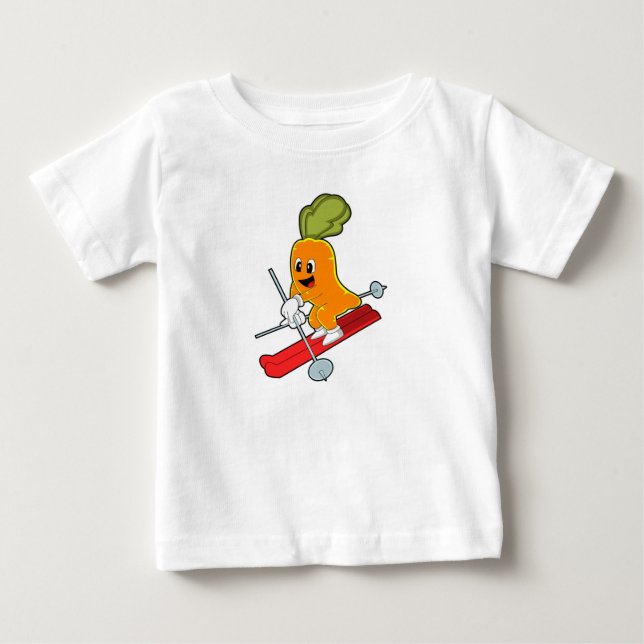 Carrot as Skier med Ski T Shirt (Framsida)