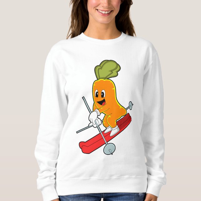 Carrot as Skier med Ski T Shirt (Framsida)