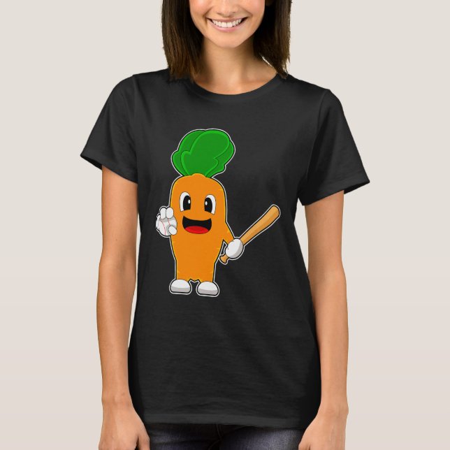 Carrot Baseball Baseball fladdermus T Shirt (Framsida)