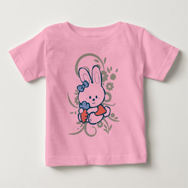 Carrot Bunny Baby T Shirt (Framsida)