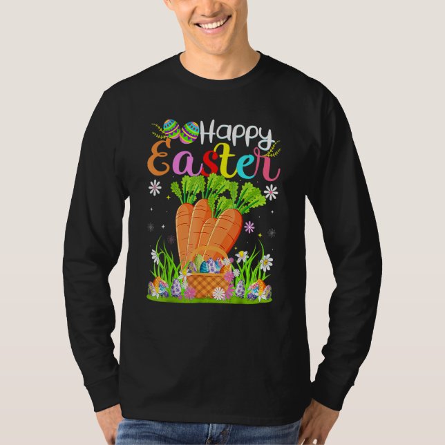 Carrot Bunny Egg Hunting Carrot Glad påsk T Shirt (Framsida)