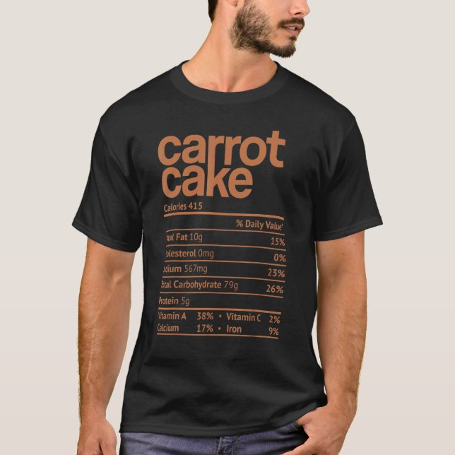 Carrot Cake Nutrition Fact Thanksgiving jul T Shirt (Framsida)