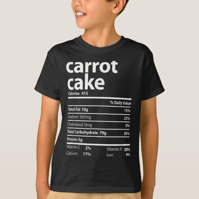 Carrot Cake Nutrition Facts Thanksgiving jul T Shirt (Framsida)