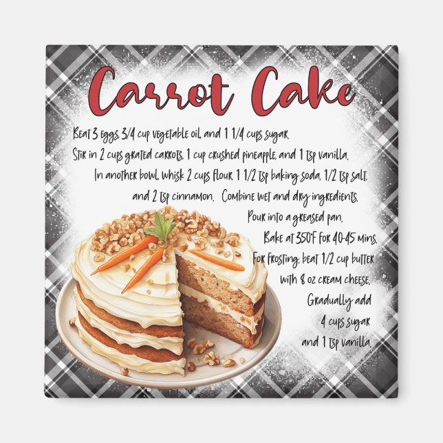 Carrot Cake Recipe Magnet (Framsidan)