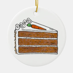 Carrot Cake Segce Cream Cheese Frosting Bakery Julgransprydnad Keramik