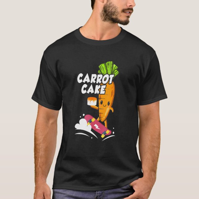 Carrot Cake Skate Boarding Carro T Shirt (Framsida)