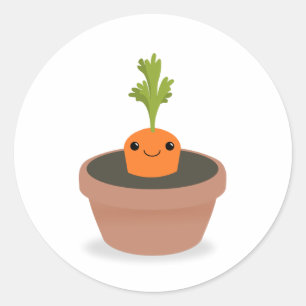 Carrot Character Runt Klistermärke