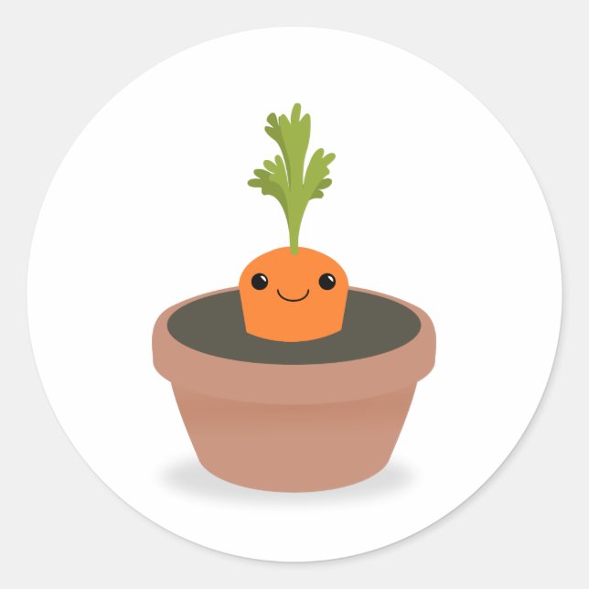 Carrot Character Runt Klistermärke (Framsida)