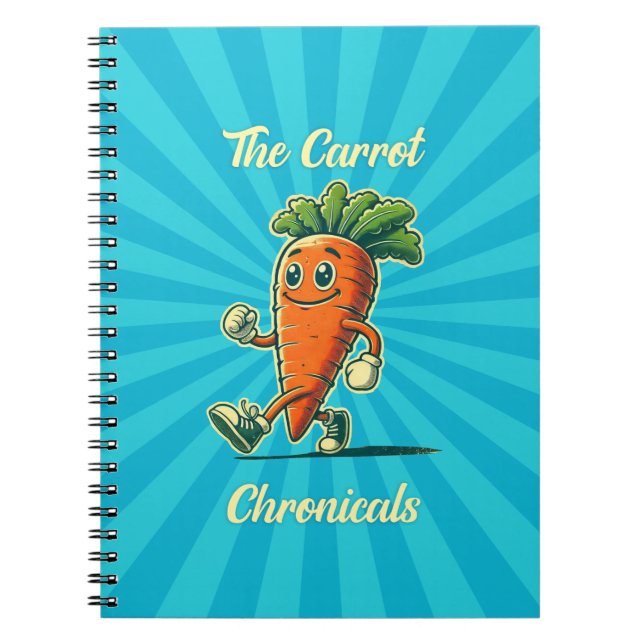 Carrot Chronicals Retro Cartoon notebook Anteckningsbok (Framsidan)