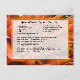 Carrot Cookies Recipe-vykort Vykort