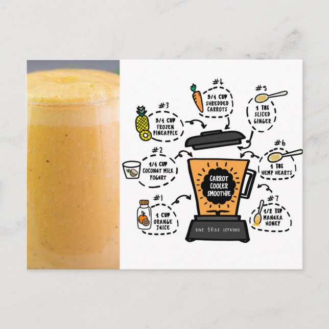Carrot Cooler Smoothie Recipe Vykort (Framsida)