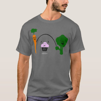 Carrot Cuptårta Broccoli Funny Jump Rope Fitness T Shirt