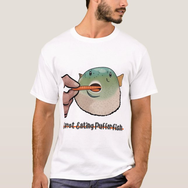 Carrot Eating Pufferfish Meme T Shirt (Framsida)