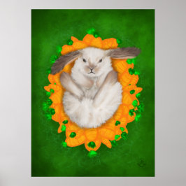 Carrot Haven: Brown och White Bunny's Blissful Bou Poster