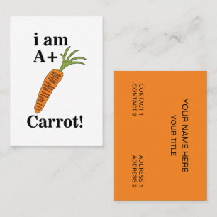 Carrot I är A+ Funny Carrot Visitkort