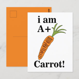 Carrot I är A+ Funny Carrot Vykort